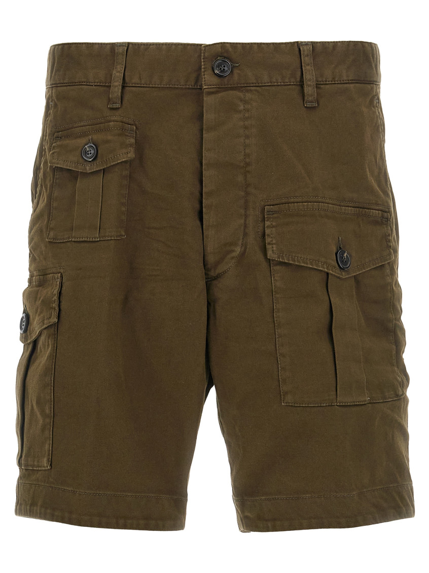 Dsquared2 Cargo Style Shorts Featuring Multiple Pockets In Green