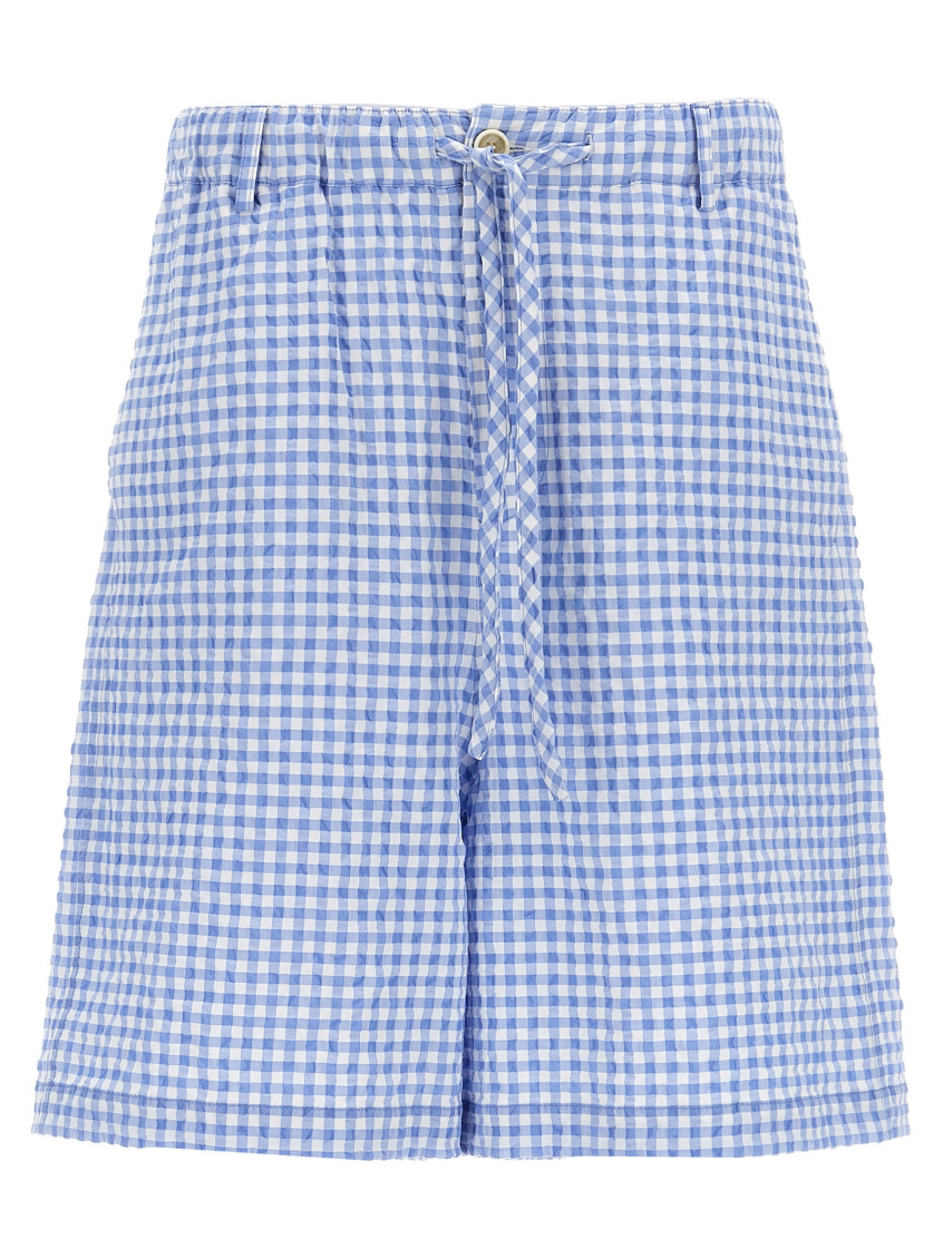 Shop Marni Light Blue Vichy Bermuda Shorts