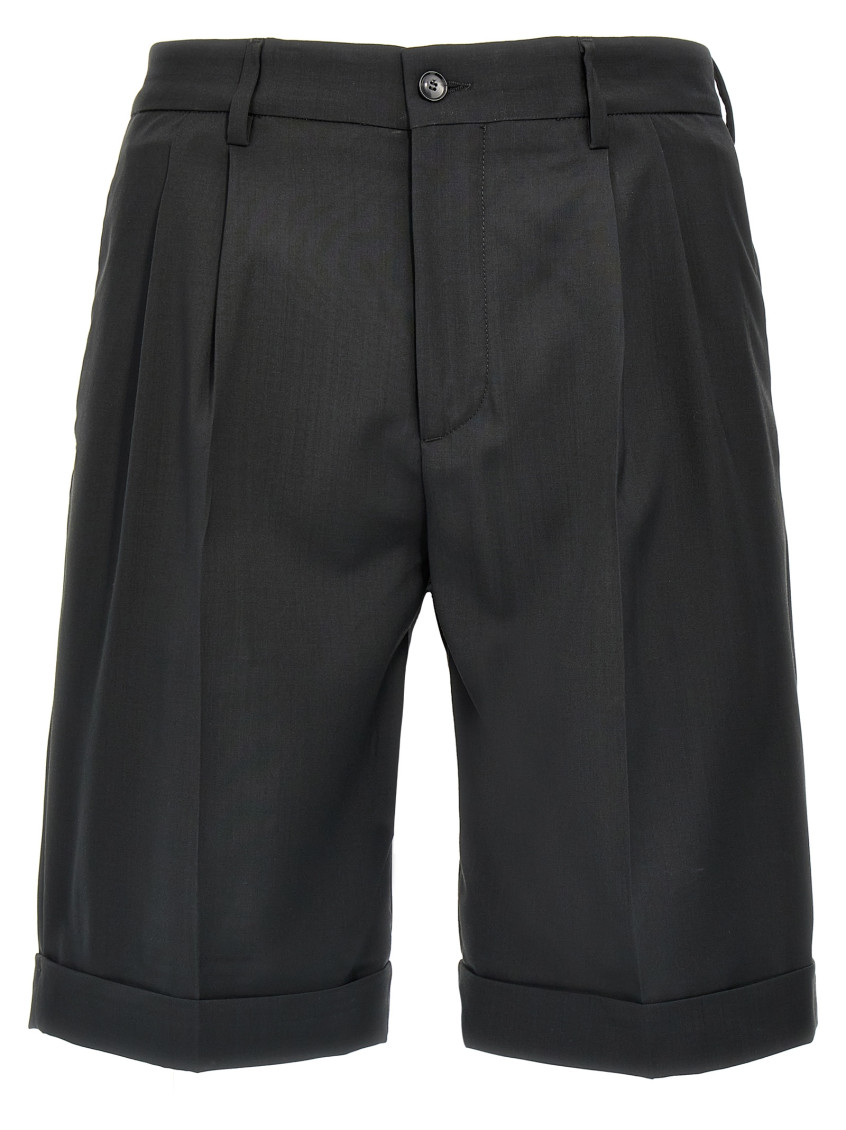 Shop Barena Venezia Grey Scandola Tropical Bermuda Shorts