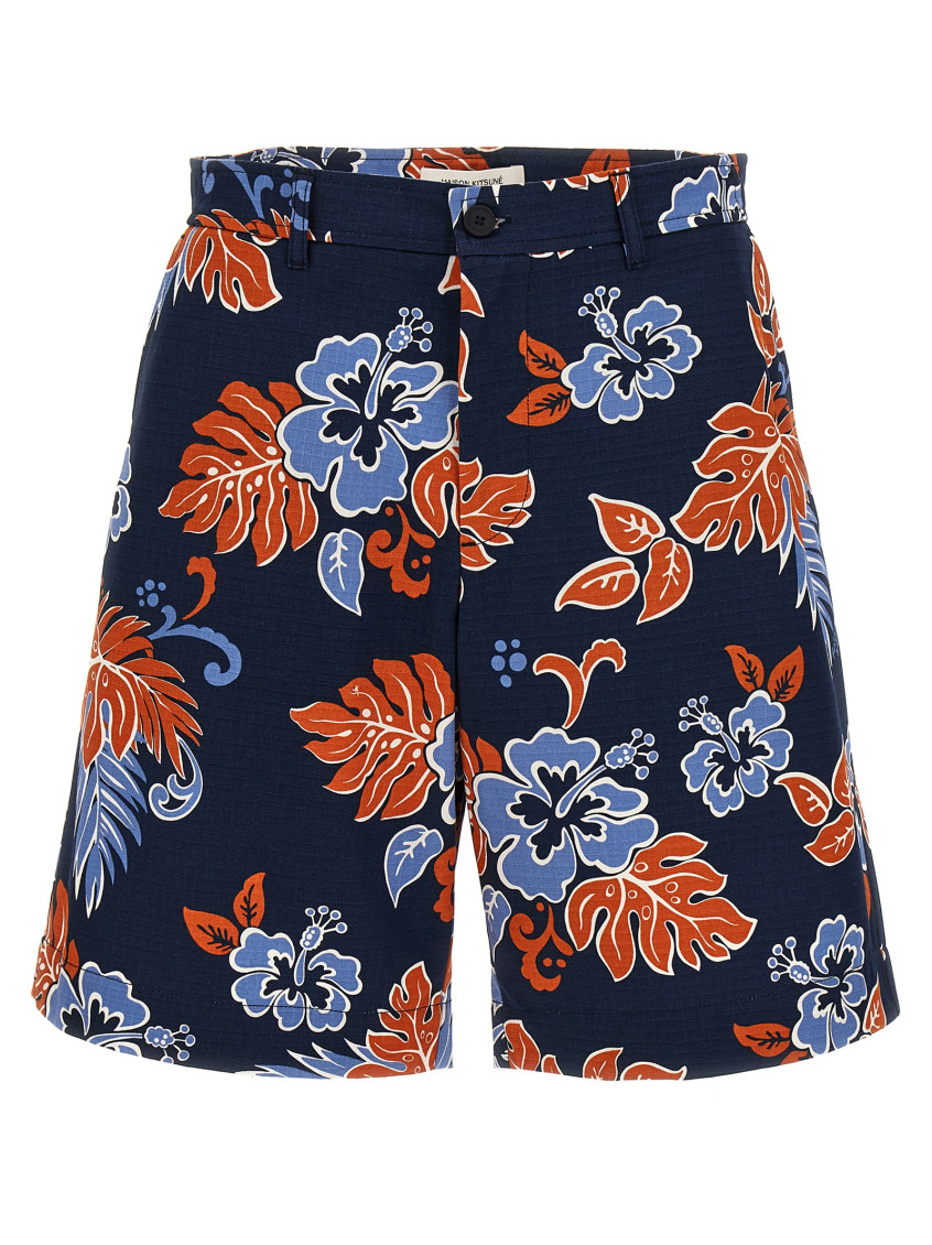 Shop Maison Kitsuné Multicolor Board Bermuda Shorts