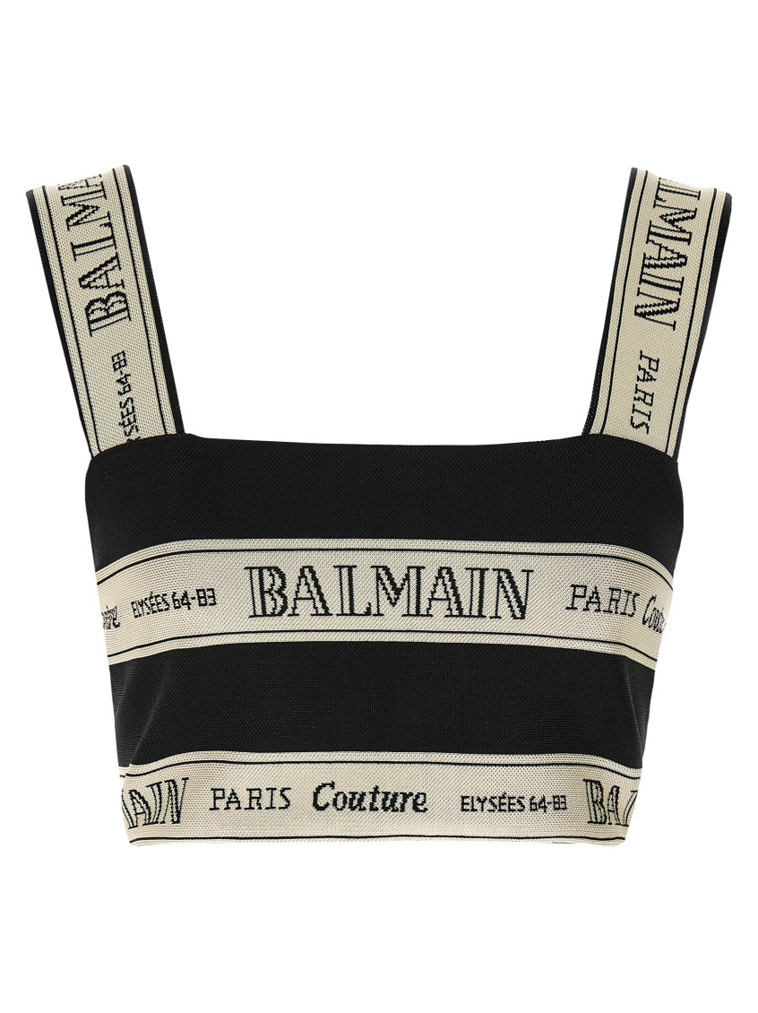 Shop Balmain Black Nastro Top