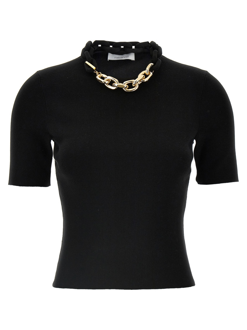 RABANNE BLACK CHAIN TOP