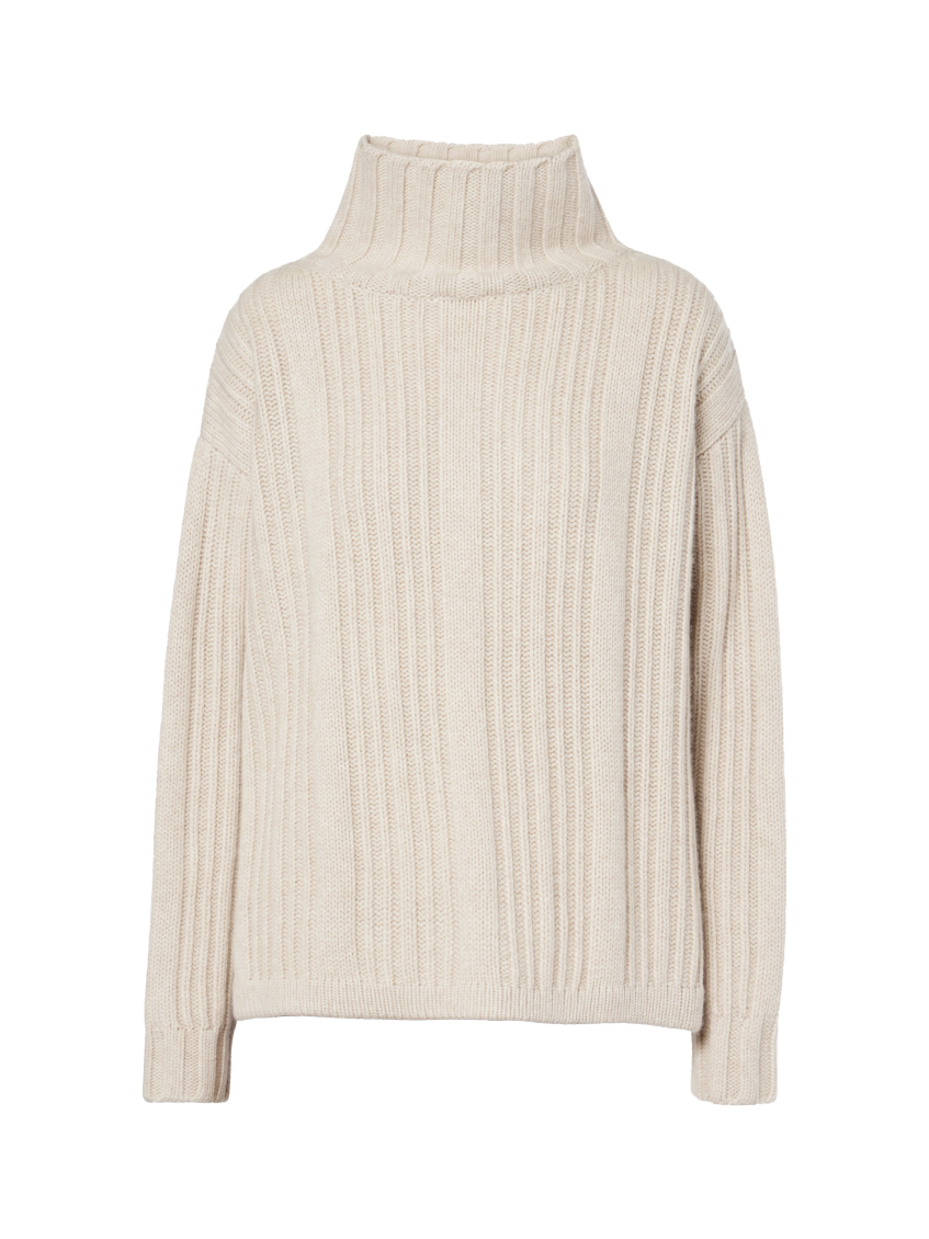 Max Mara Wool And Cashmere Turtleneck Jumper In Beige