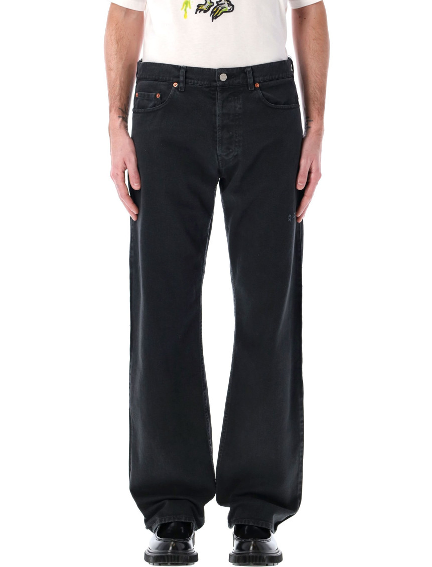 Magliano Braided Back Distressed Denim In Black