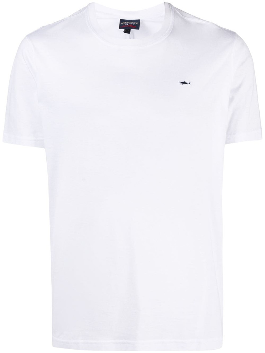 Paul & Shark White Shark Logo Jersey T-shirt In White