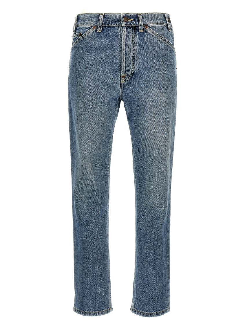 Moschino Denim Jeans With Five-pocket Design And Belt Loops In Blue