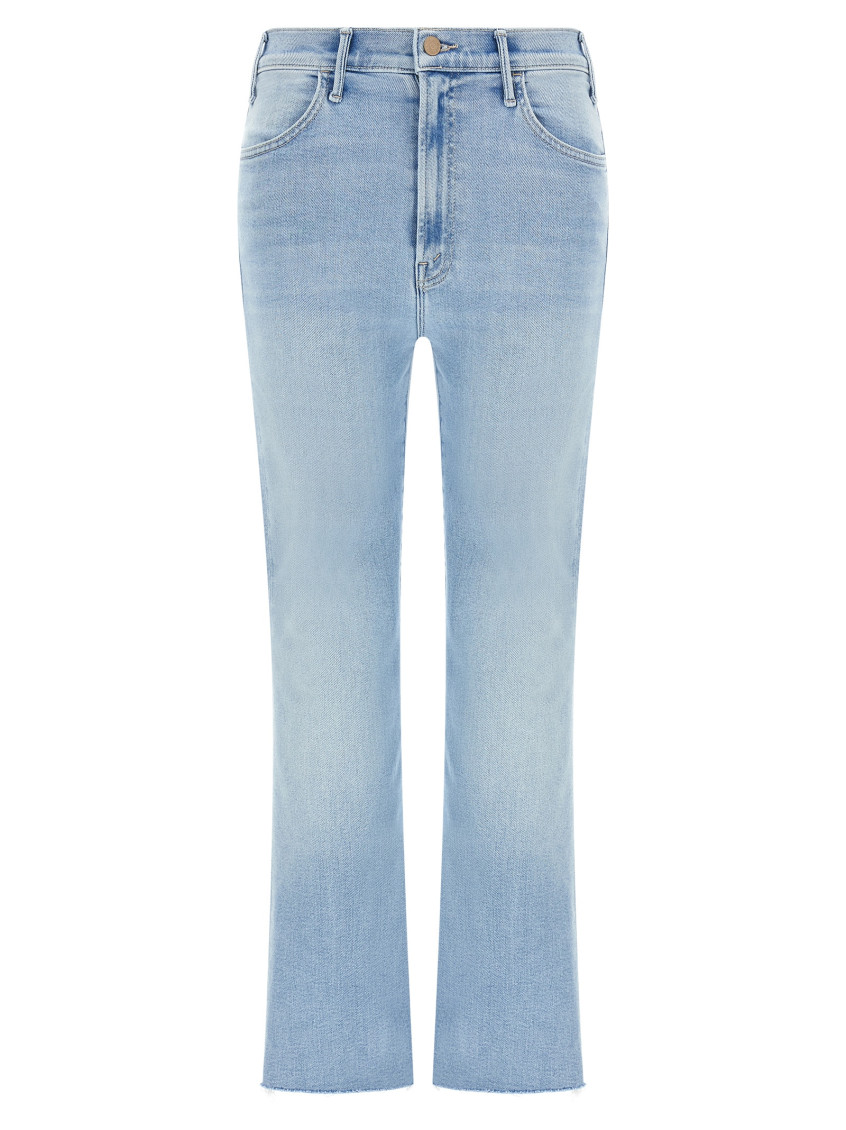 Mother The Hustler Ankle Fray Denim Jeans In Light Blue