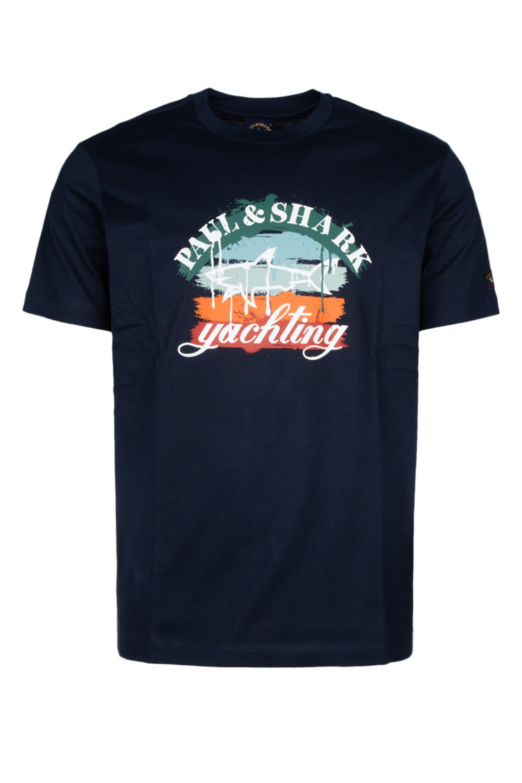 Shop Paul & Shark Blue Logo T-shirt