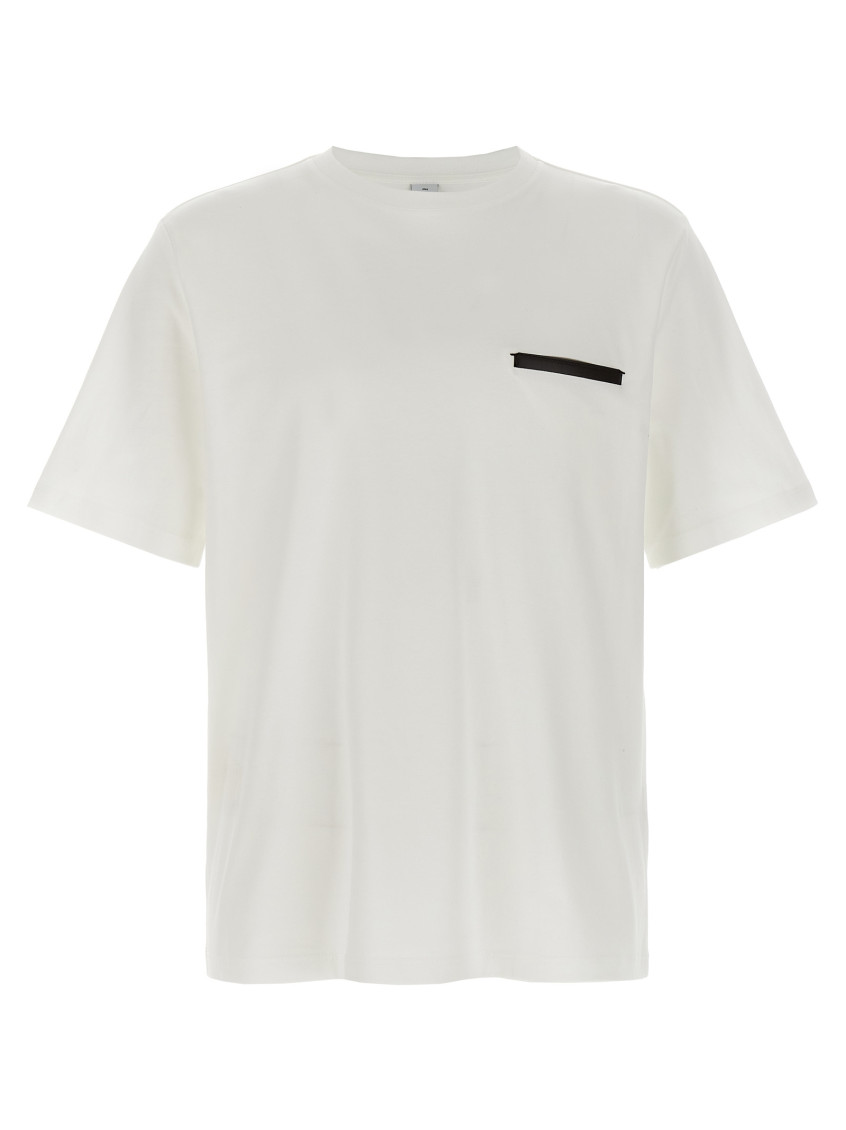 Berluti Leather-trim Crewneck T-shirt In White