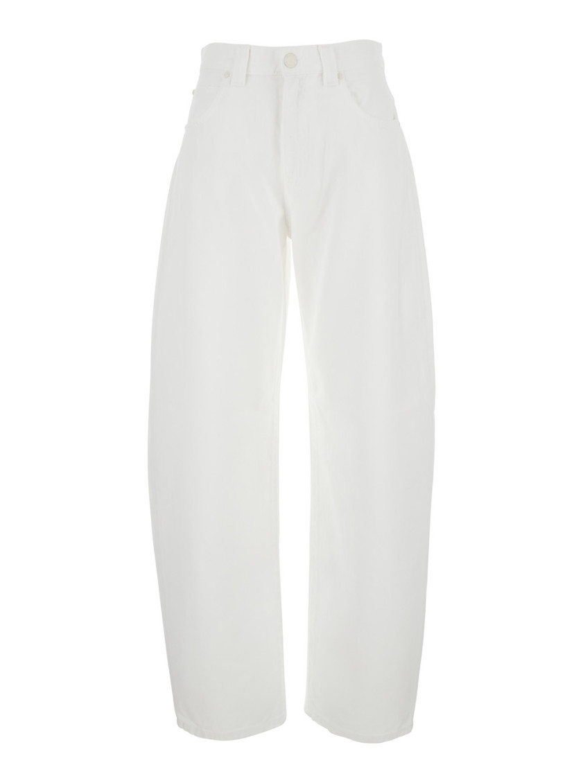 Shop Pinko White Loose-fit Jeans