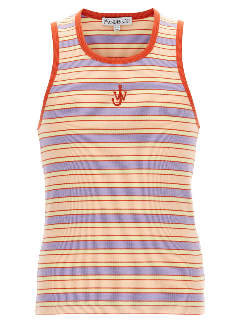 Jw Anderson J. W. Anderson Multicolored Striped Sleeveless Tank Top In Multicolor