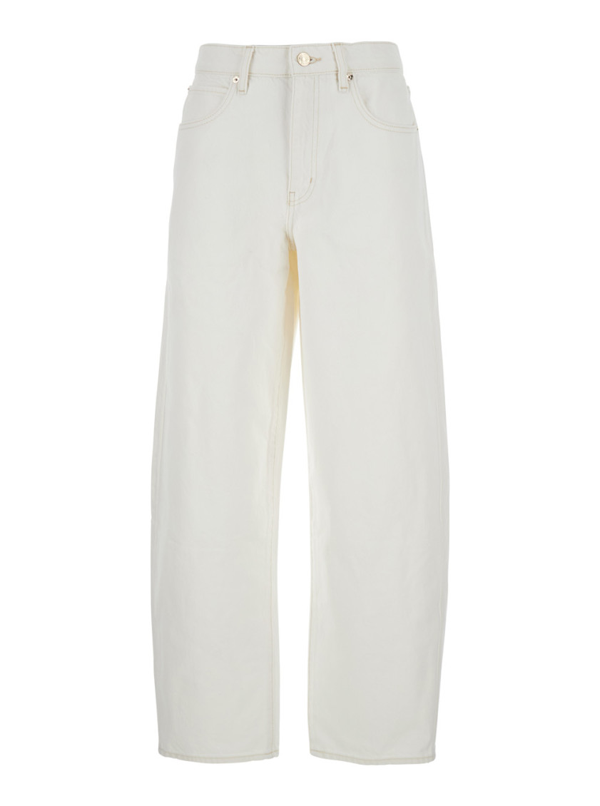 Frame High-waisted Barrel Jeans For In White