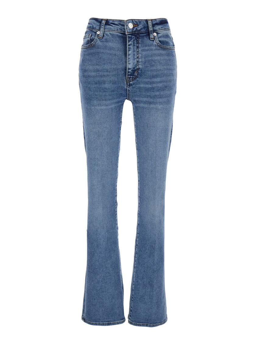 Frame Le Easy Flare Jeans In Rowley In Blue
