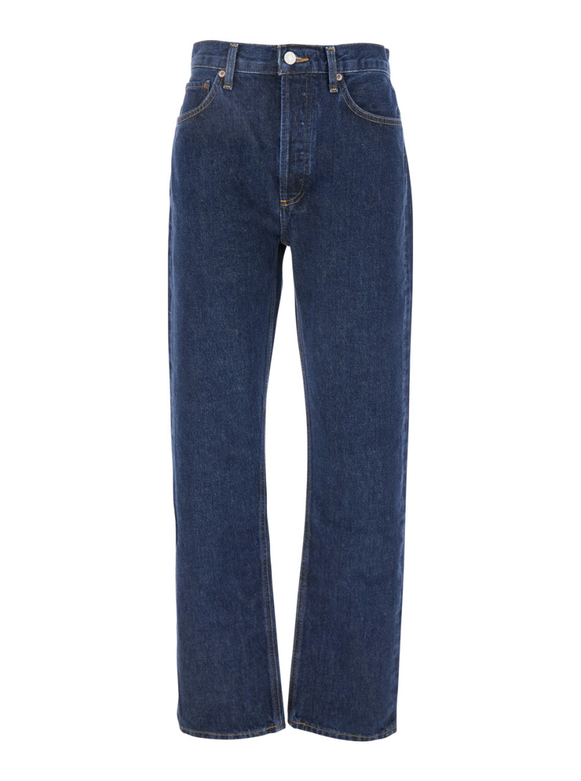 Agolde Valen High Rise Straight Jeans In Blue