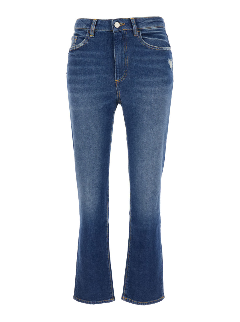 Icon Denim Flared Jeans With Rear Logo Patch In Blue