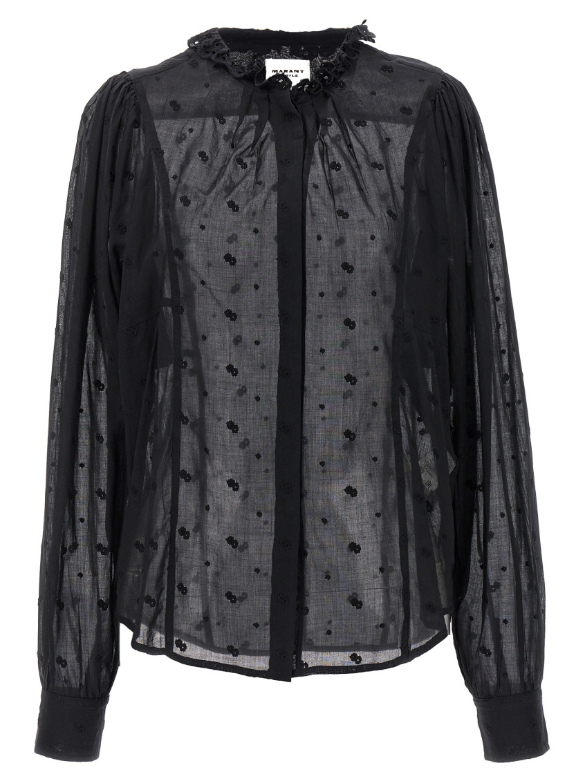 Isabel Marant Terzali Black Cotton Shirt In Black
