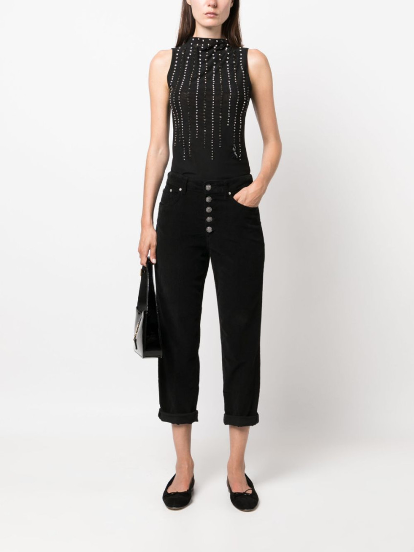 パンツ DONDUP KOONS LOOSE DENIM TROUSERS Dondup Black Koons loose fit jeans for Women Online USA at