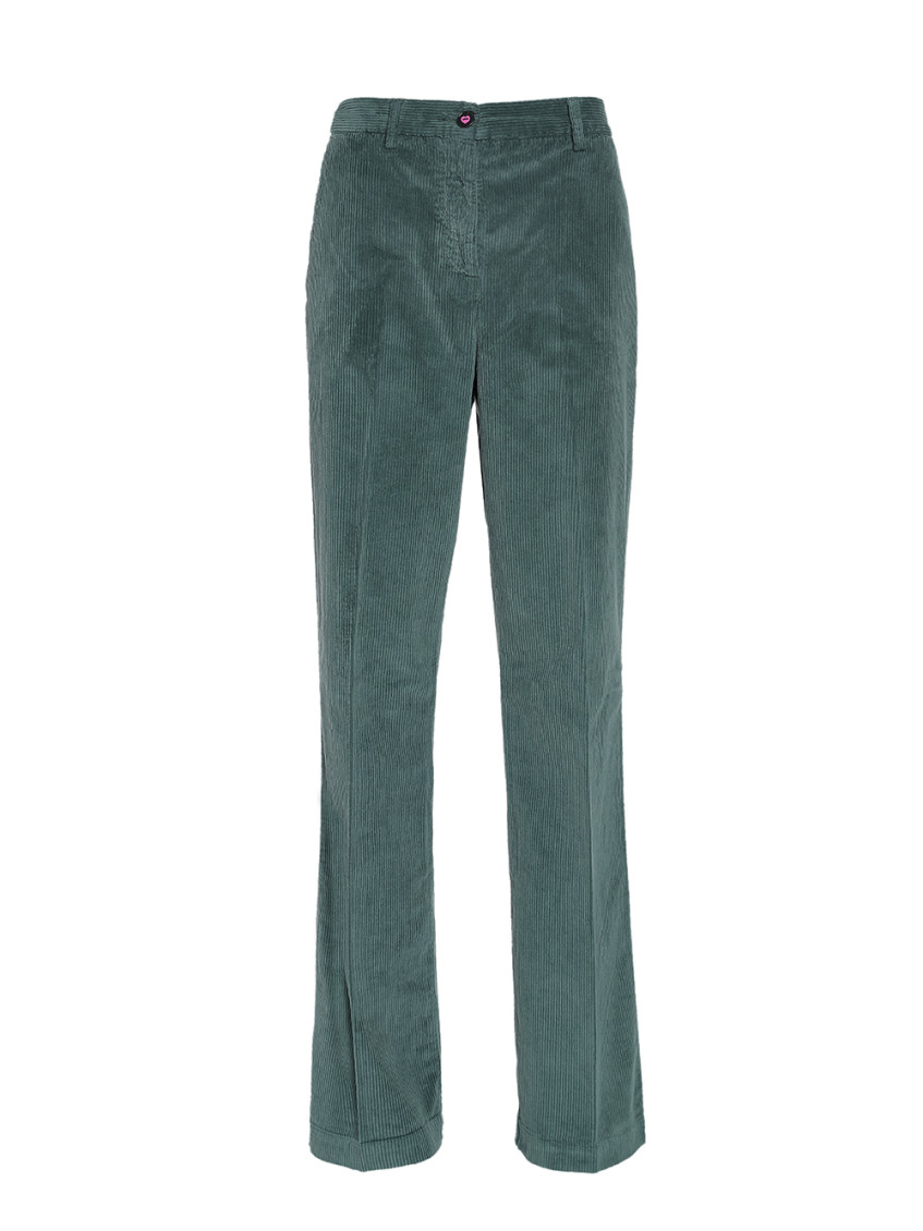 I LOVE MY PANTS GREEN VELVET TROUSERS