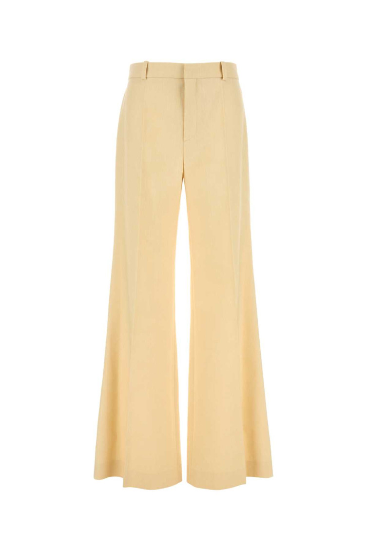 Chloé Chloe Women Cream Canvas Wide-leg Pant In Beige