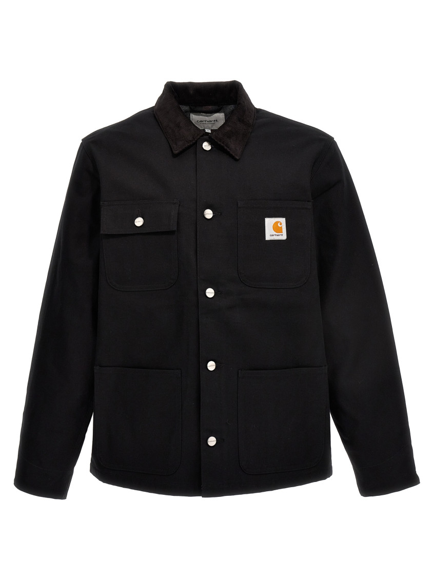 Carhartt Michigan Coat Cotton Long Jacket In Black