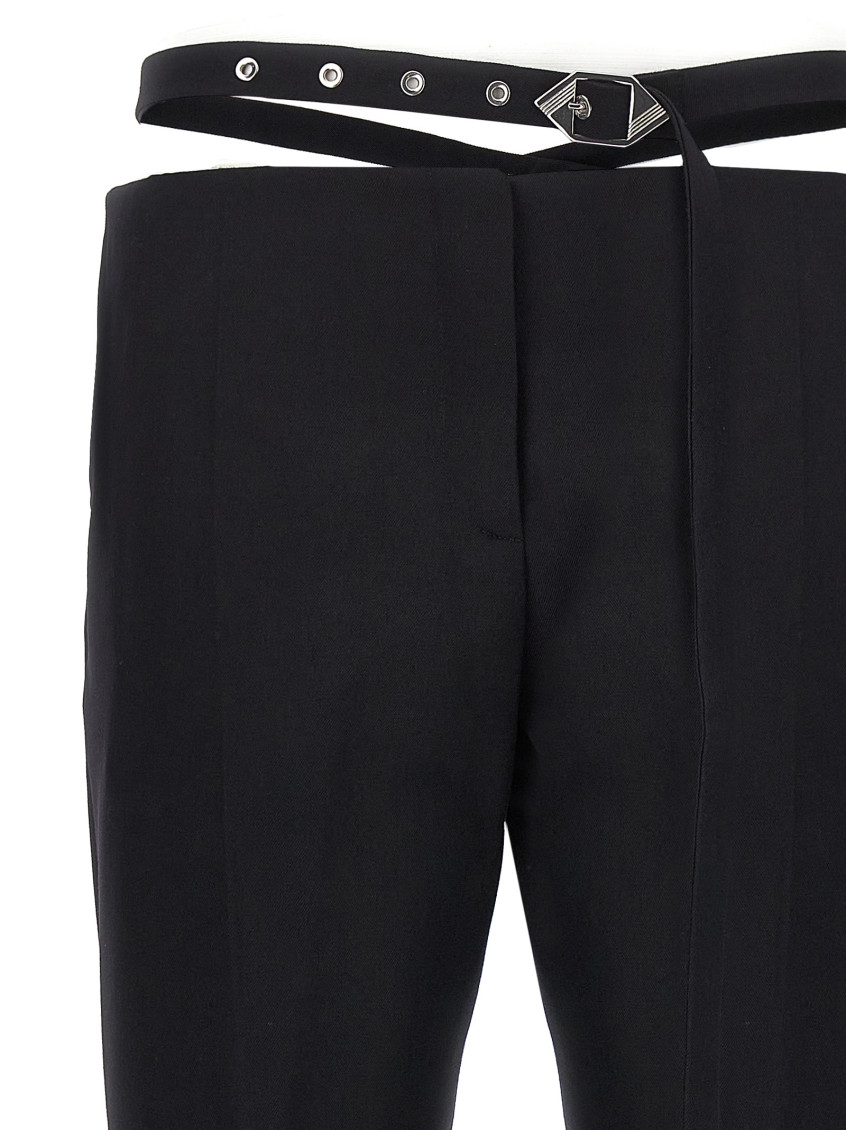 パンツ THE ATTICO Belt detail trousers Black  241WCP167W046 The Attico Black Belt detail trousers for Women Online USA