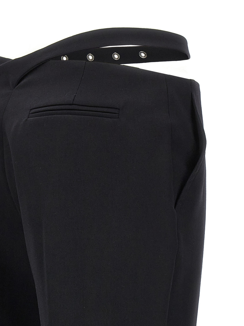 パンツ THE ATTICO Belt detail trousers Black  241WCP167W046 The Attico Black Belt detail trousers for Women Online USA