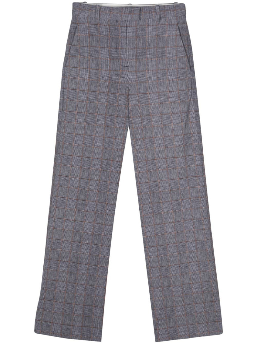 Circolo 1901 Check-pattern Straight-leg Trousers In Grey
