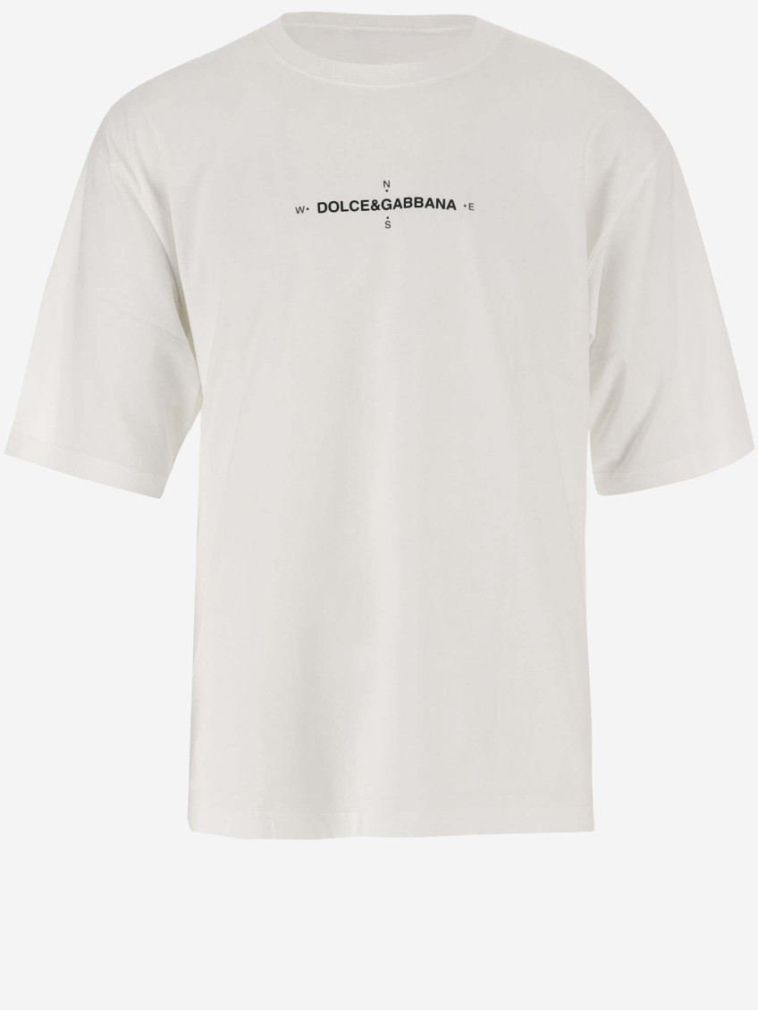 Dolce & Gabbana Oversized T-shirt Aus Baumwolljersey In Beige