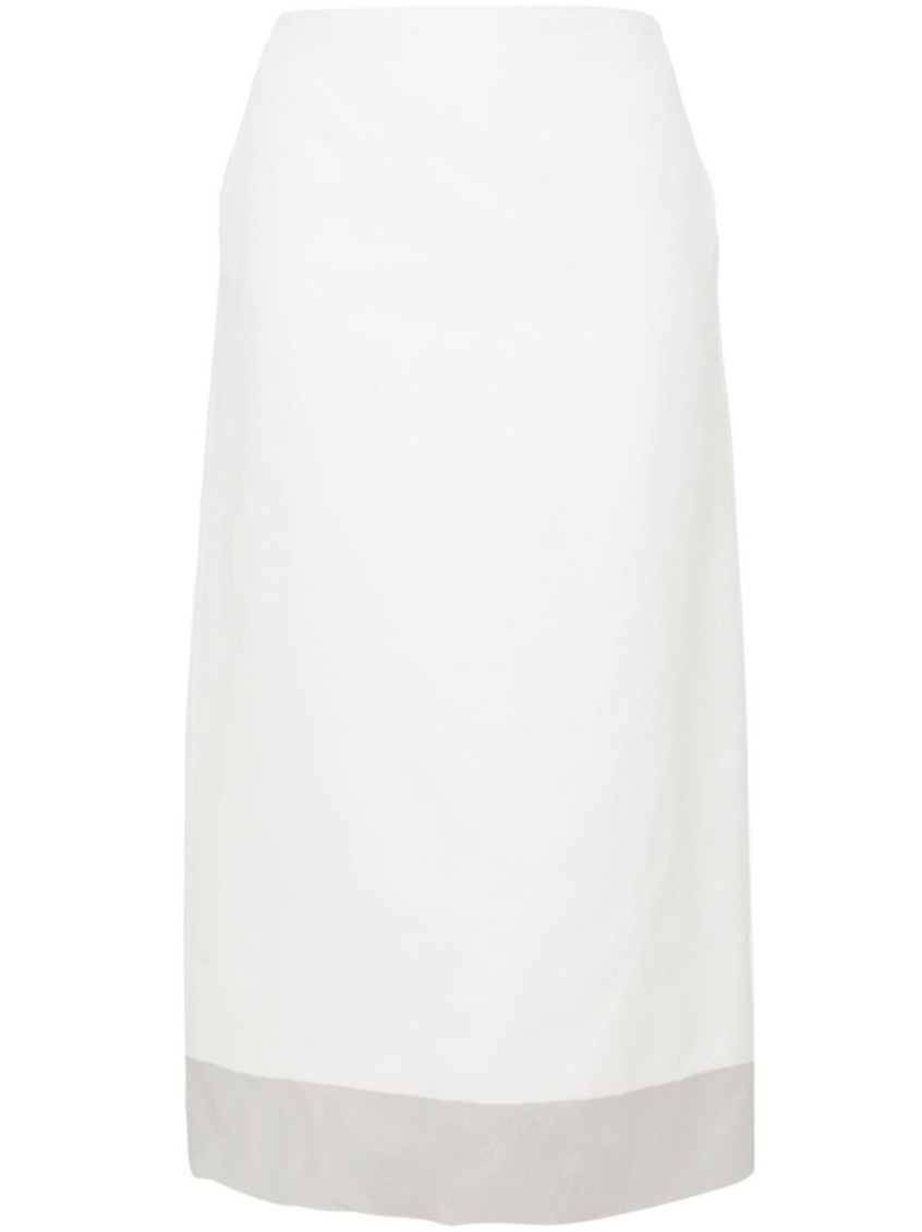 Sportmax Aceti Double Layer Midi Skirt In White