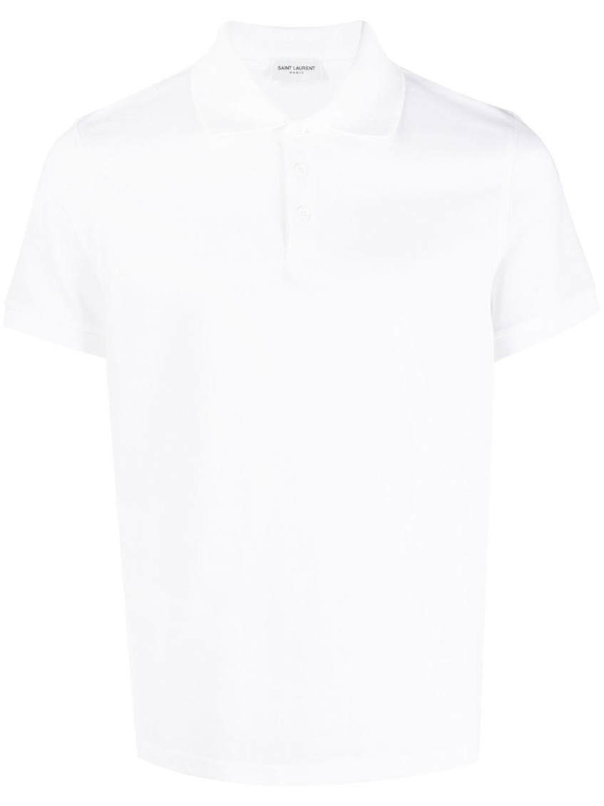 Shop Saint Laurent White Polo Ricamo Logo