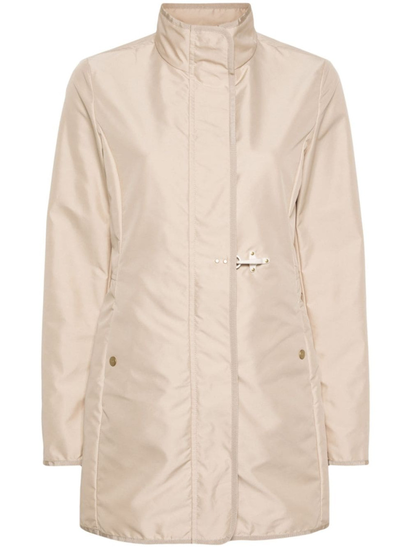 Fay Virginia Coat Stand-up Collar In Beige
