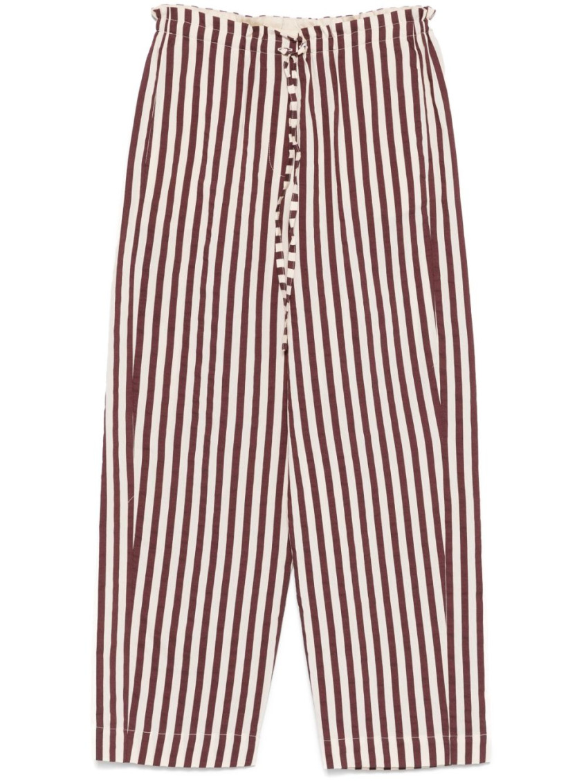 ALYSI MAROON STRIPED TROUSERS