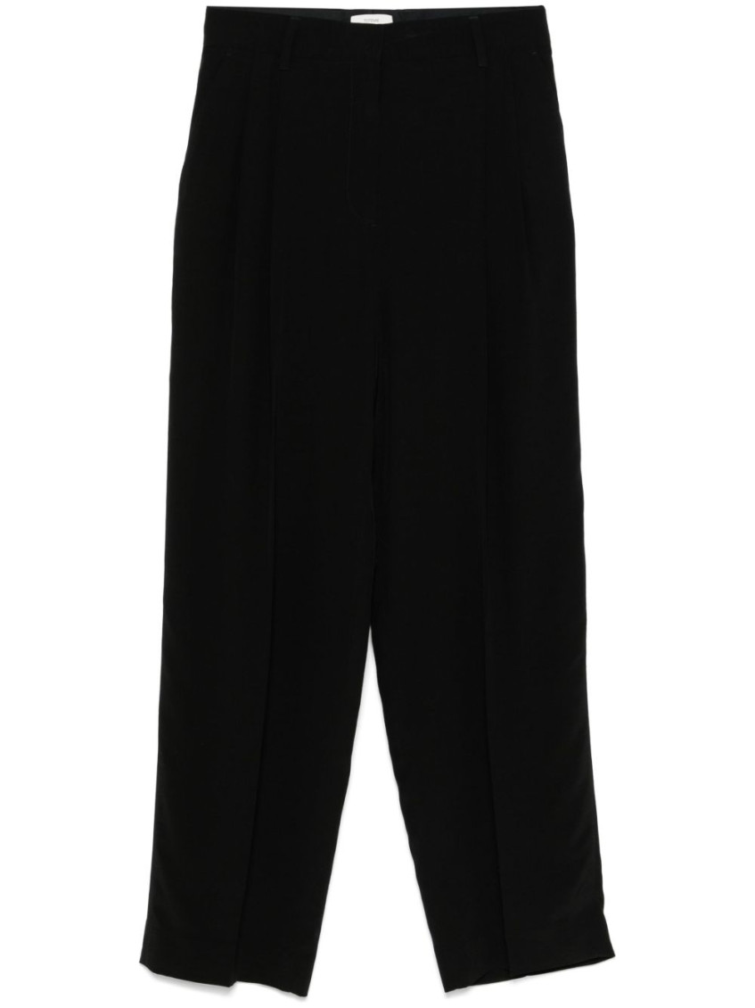 Totême Toteme Women Pleat Detail Straight Leg Trousers In Black