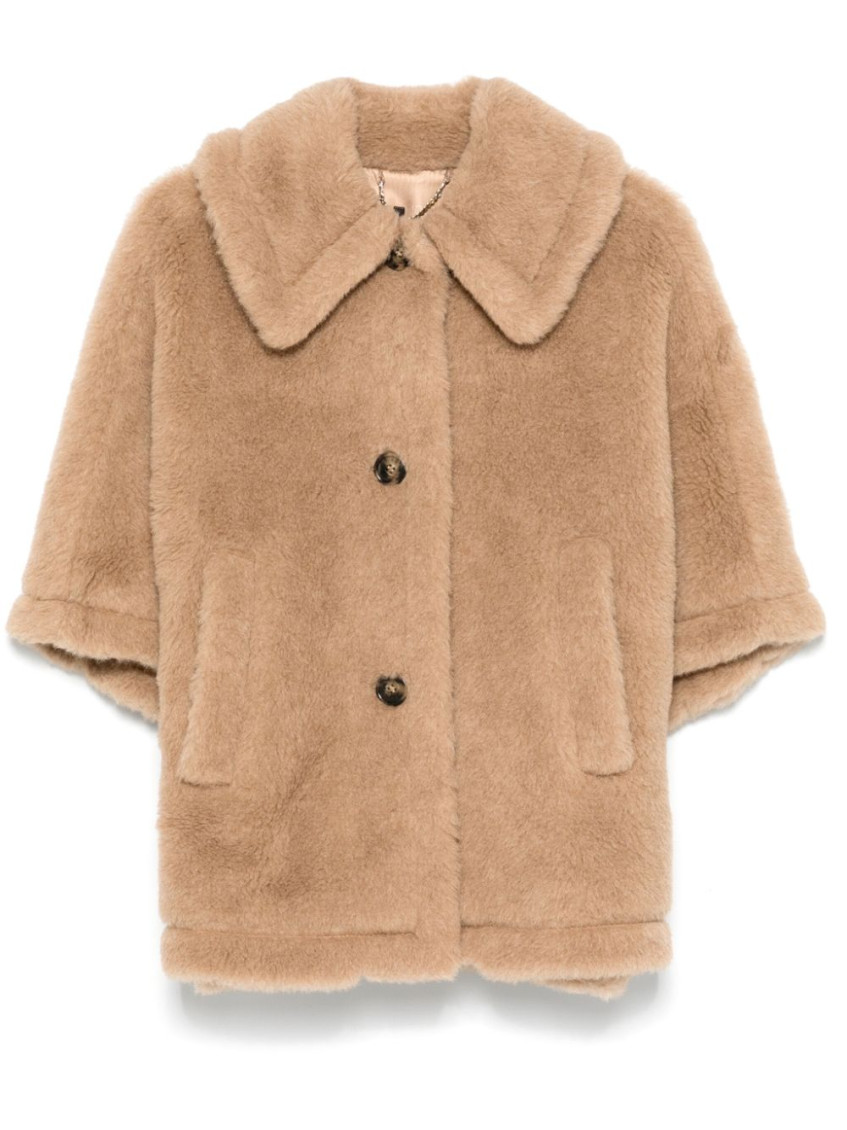 Max Mara Women Tenebre4 Teddy Cape In Beige