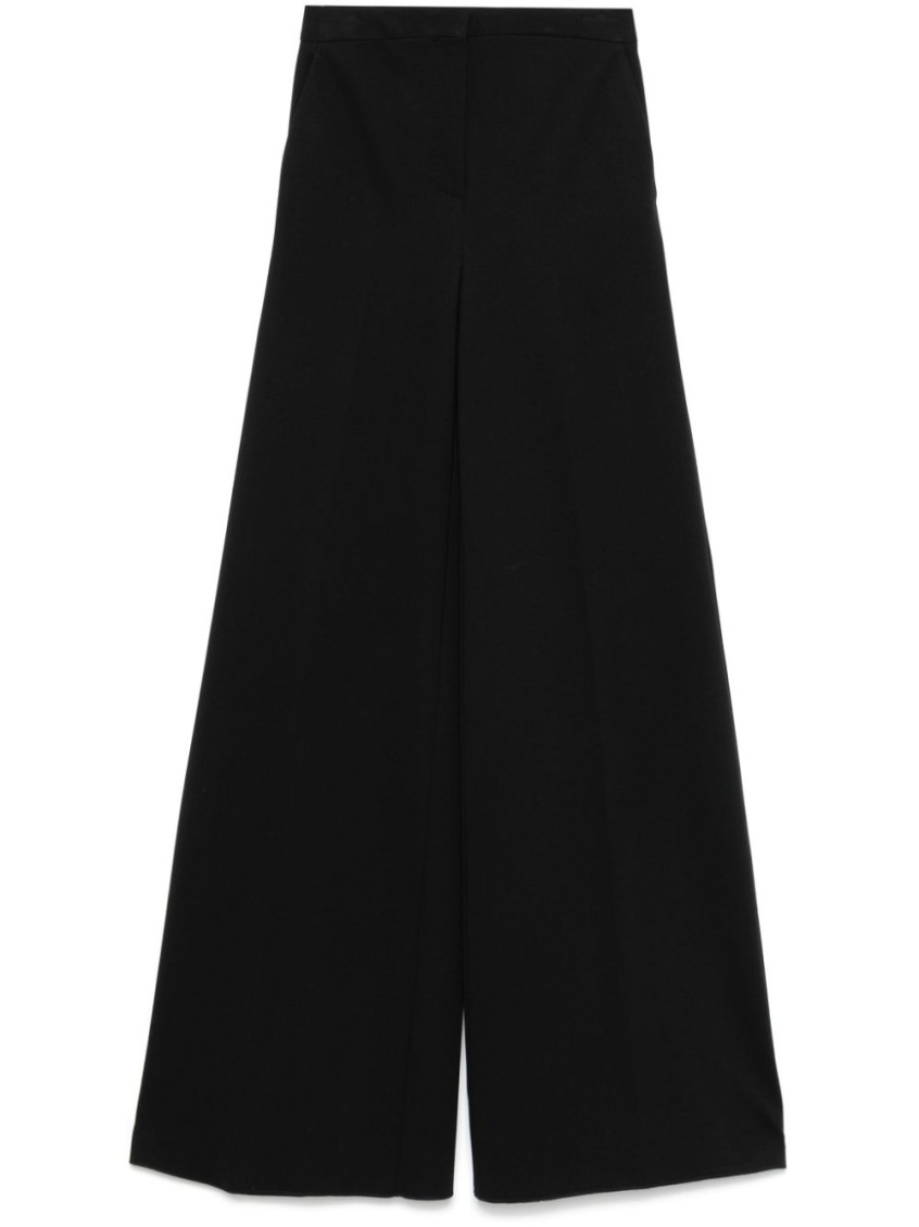 Max Mara Stretch Wool Pants In Black