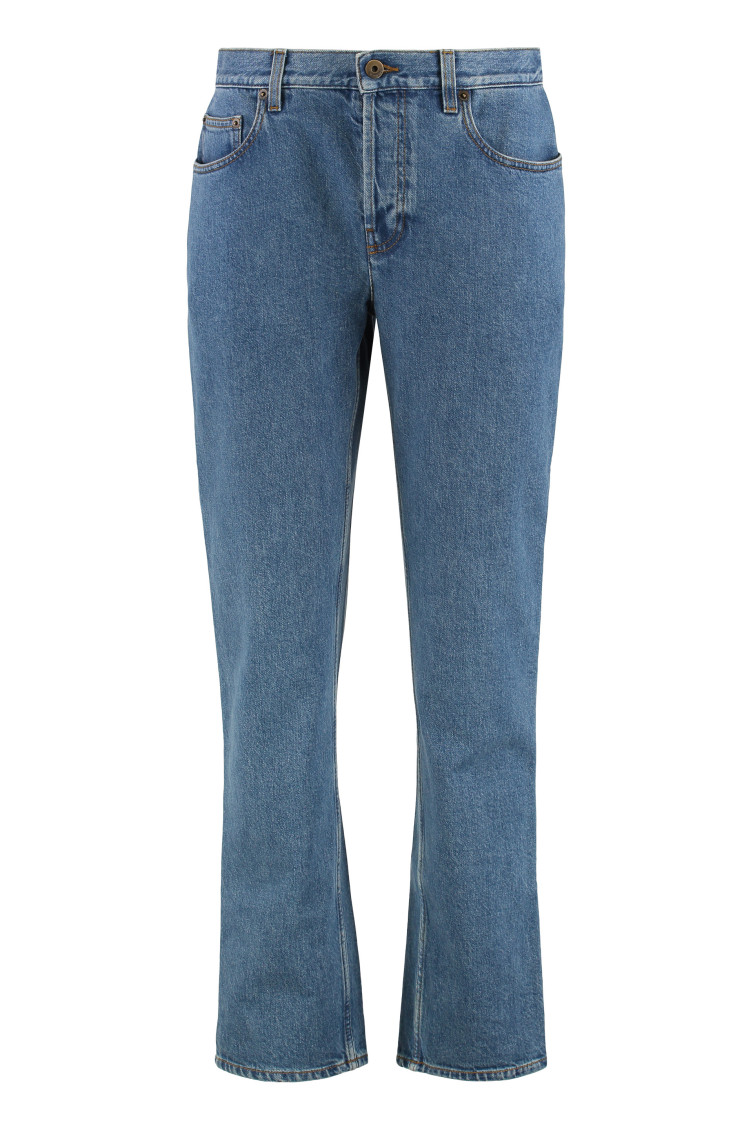 Burberry Wide Light Blue Denim Burberry Mid-rise Straight Jeans 