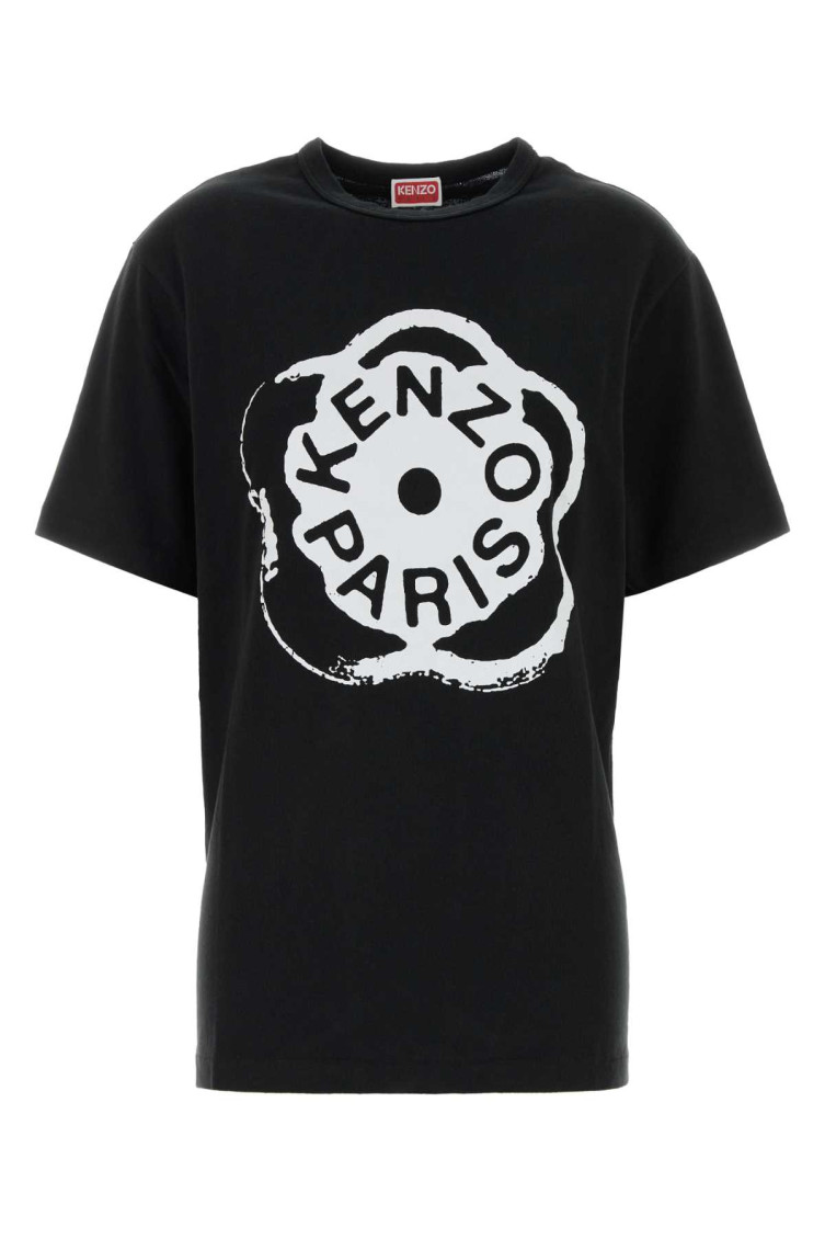 Kenzo Black Crew Neck Graphic Logo T-Shirt for Women Online USA at