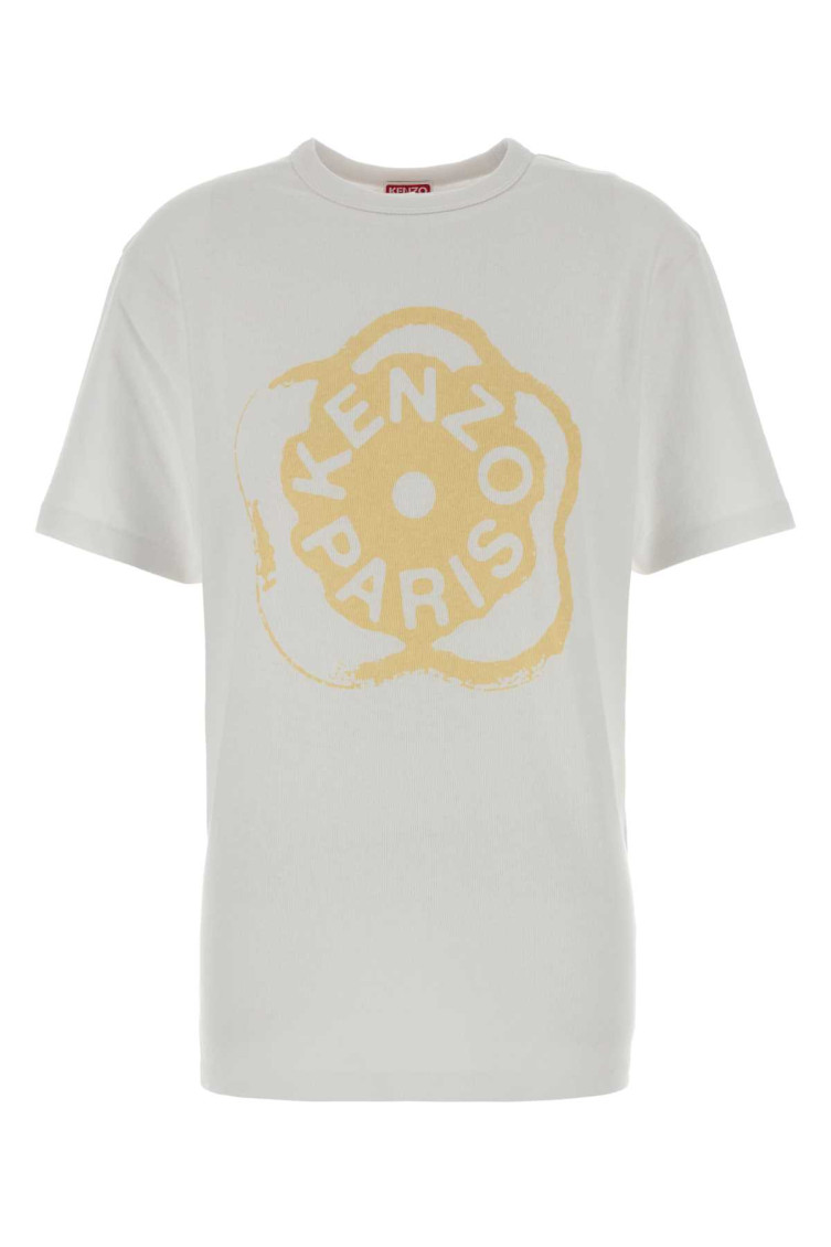 Kenzo White Crew Neck Graphic Logo T-Shirt for Women Online USA at