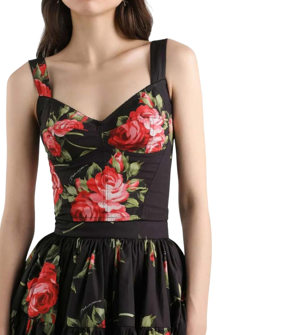 DOLCE&GABBANA カットソー トップス シルク 豪華 薔薇柄 36 Dolce & Gabbana ローズブーケプリント シルクツイルスカーフ 90x90