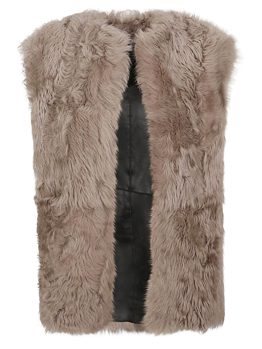 Enes Faux Fur Sleeveless Vest For Women