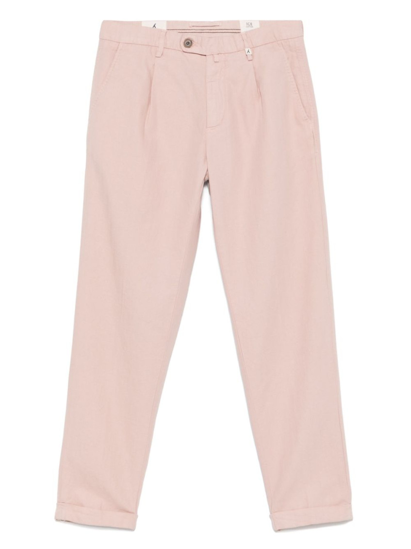 Myths Soft Cotton-linen Trousers With Tapered Fit