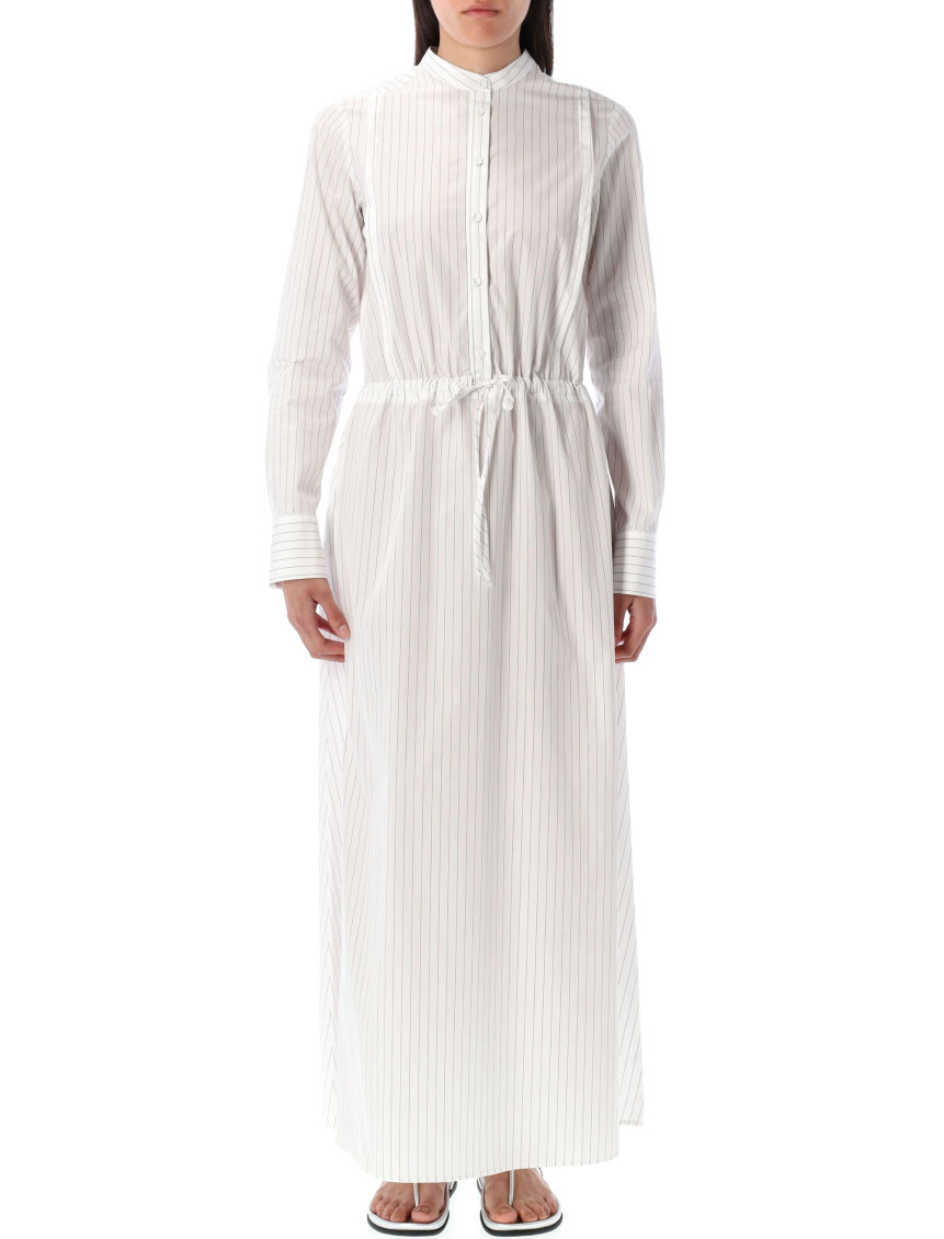 Shop Fabiana Filippi White Long Cotton Chemisier Dress