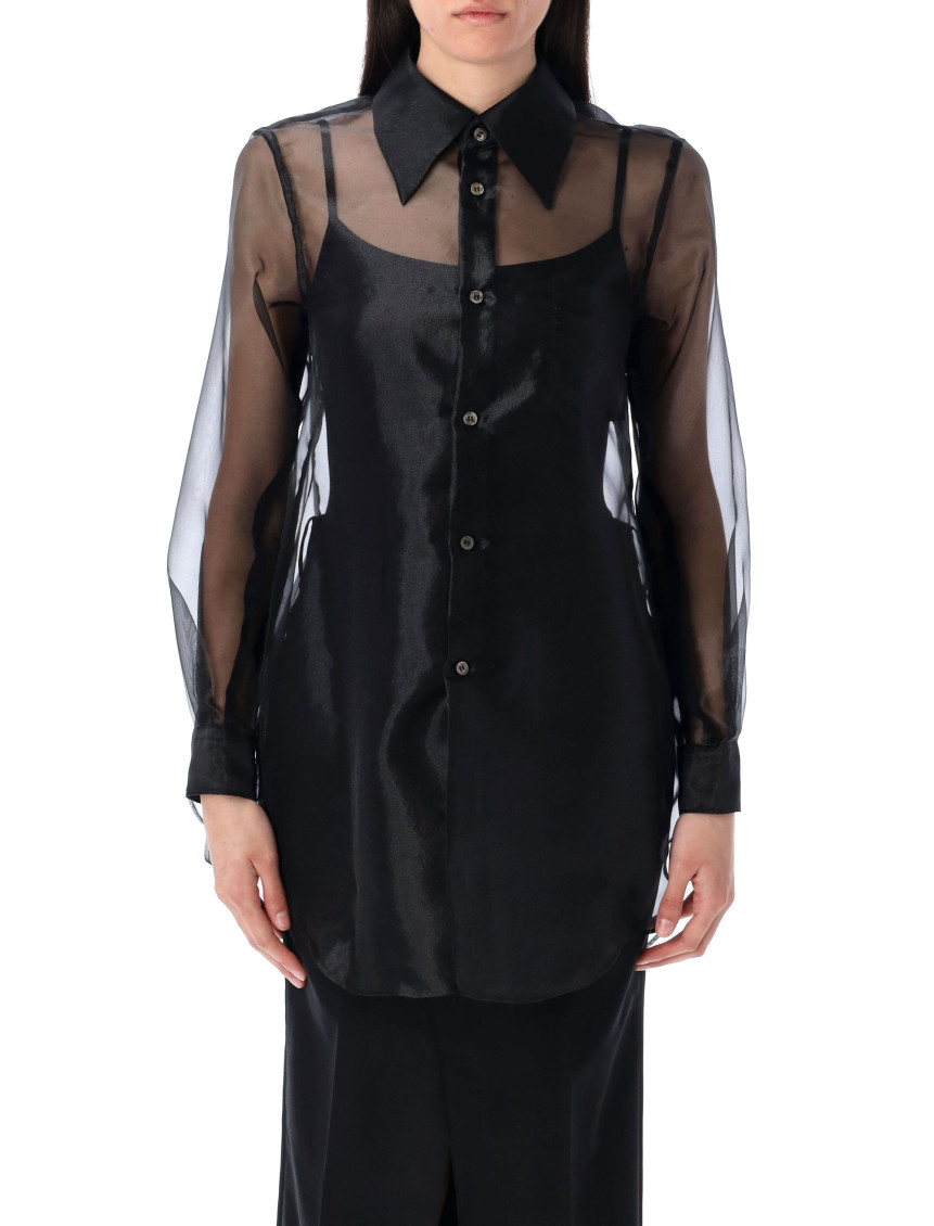 Shop Comme Des Garçons Black Organza Shirt