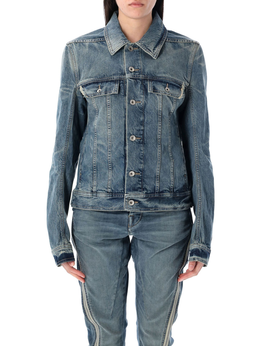 Rick Owens Dark Blue Classic Denim Trucker Jacket