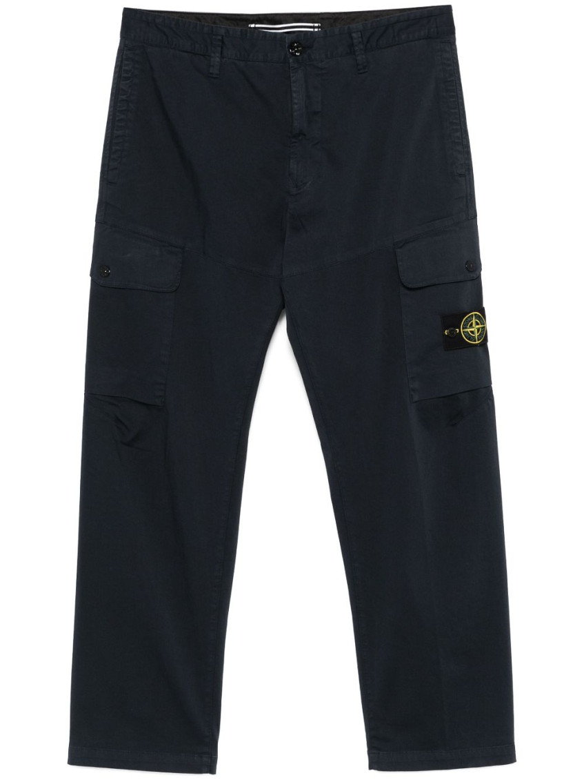 Stone Island Slim Fit Cargo Trousers With Zip Pockets