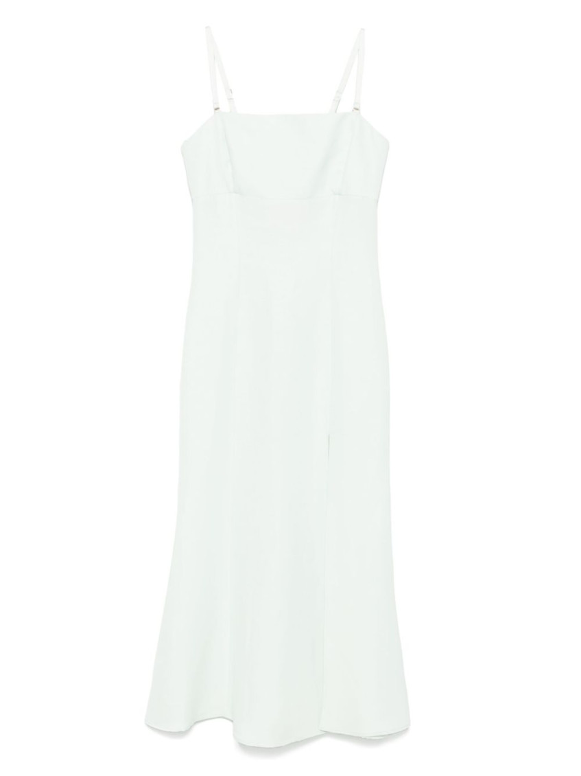 Shop Twinset White Square Neck Midi Dress