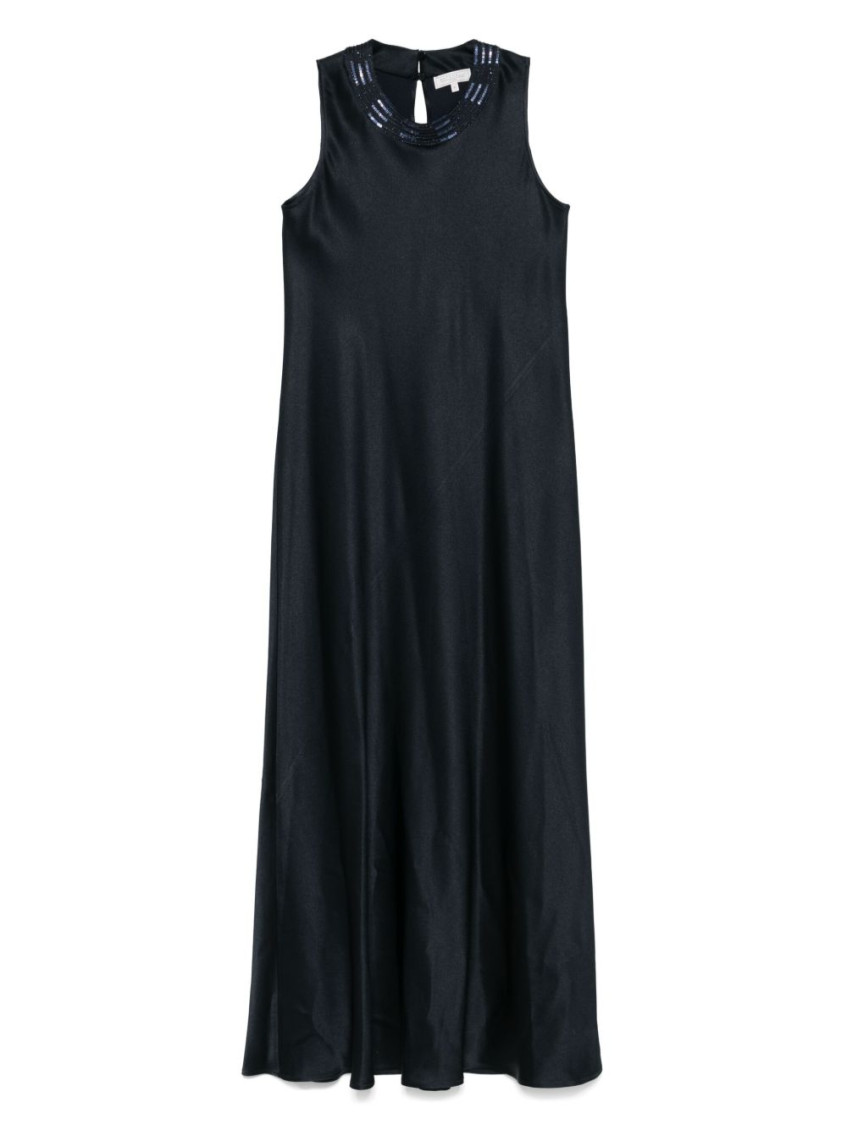 Antonelli Navy Blue Sequin-embellished Maxi Dress