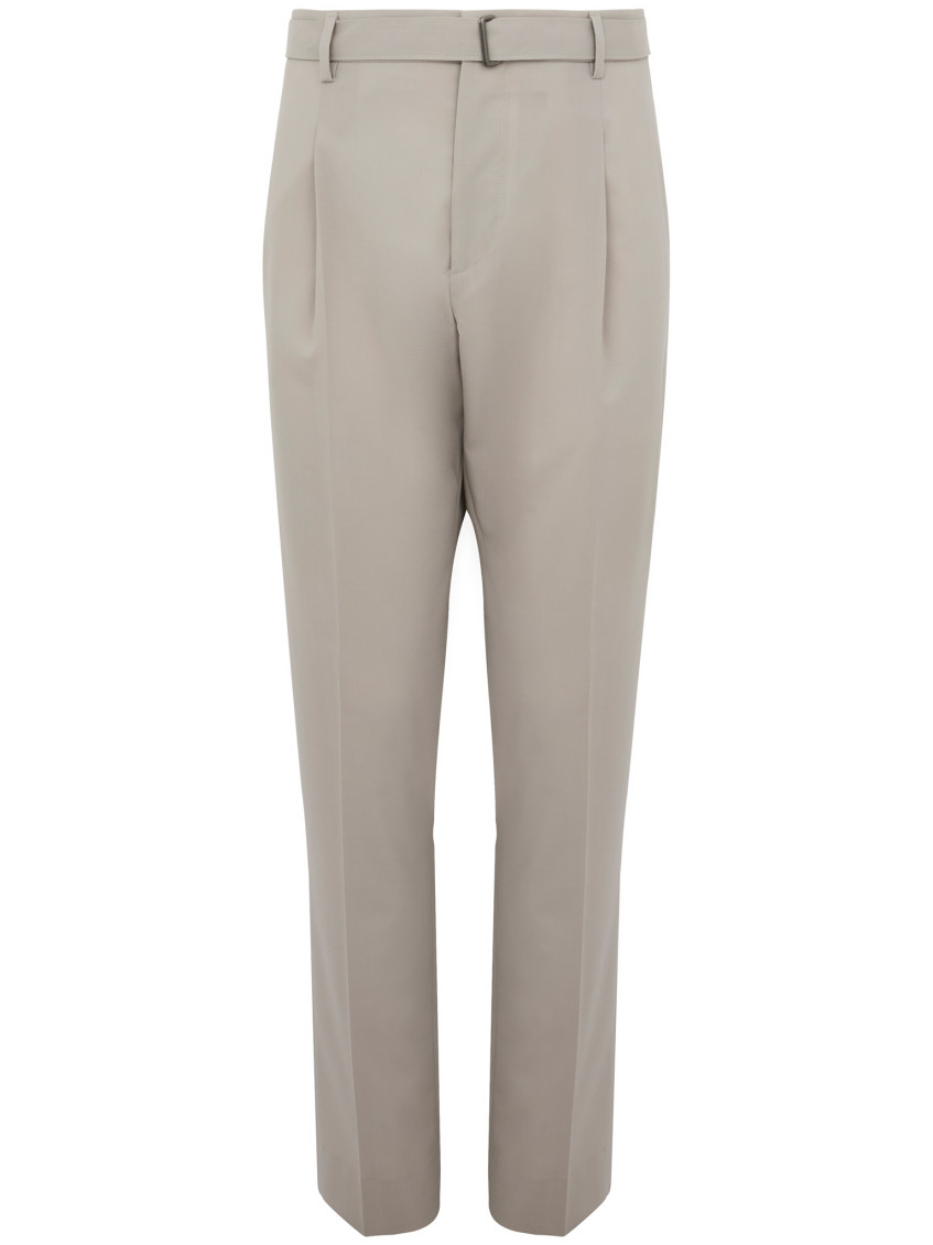 BE ABLE GREY WOOL BELT TROUSERS 