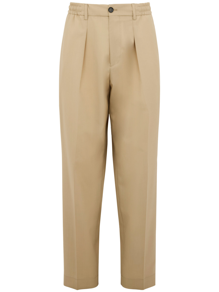 BE ABLE BEIGE SOLID DOMINIQUE TROUSERS
