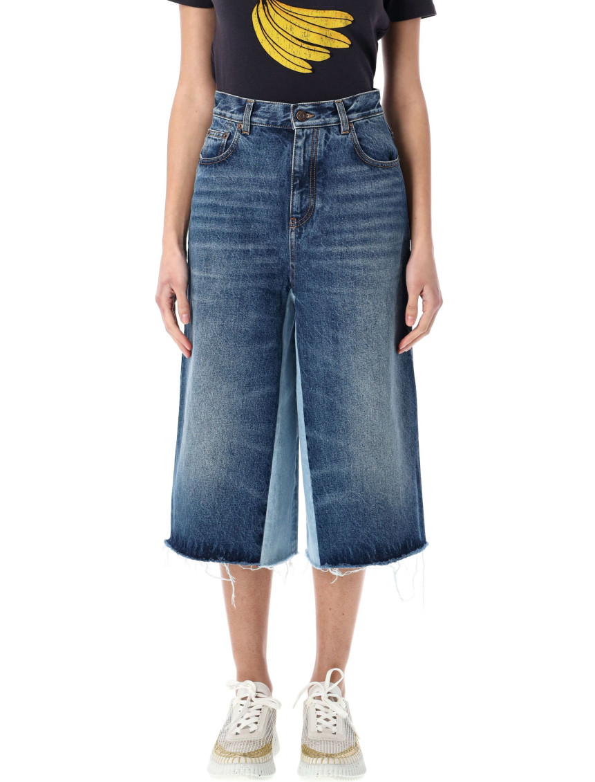 Chloé Patchwork Denim Bermuda Shorts